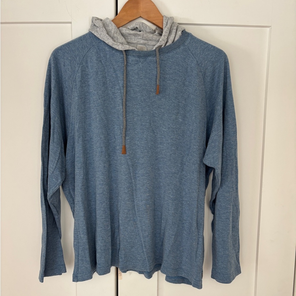 Eleventy Platinum Collection Gray and Blue Hooded Top